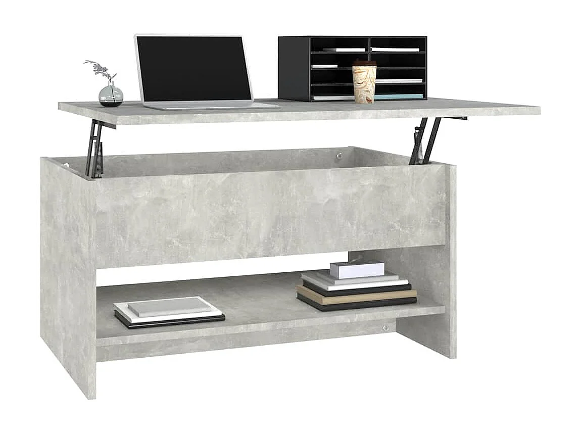 Table basse Gris béton 80x50x40 cm Bois d'ingénierie