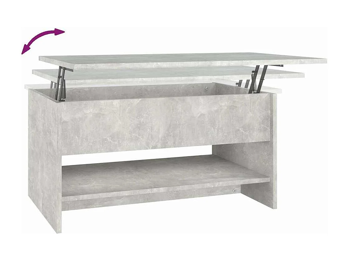 Tavolino da Salotto Grigio Cemento 80x50x40cm Legno Multistrato