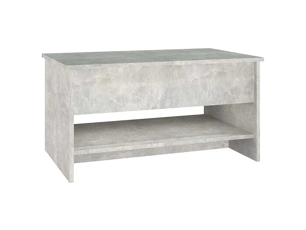Mesa de centro madera contrachapada gris hormigón 80x50x40 cm