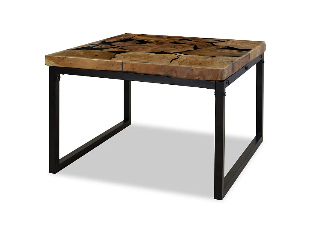 Table basse Teck Résine 60x60x40 cm