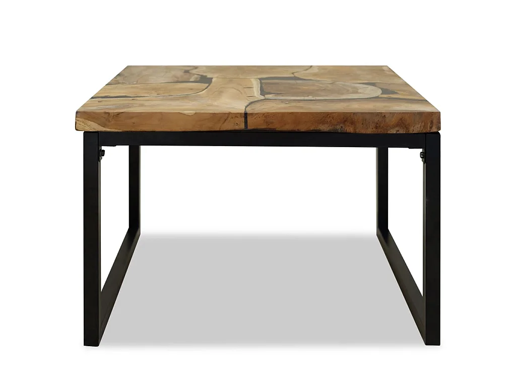 Table basse Teck Résine 60x60x40 cm