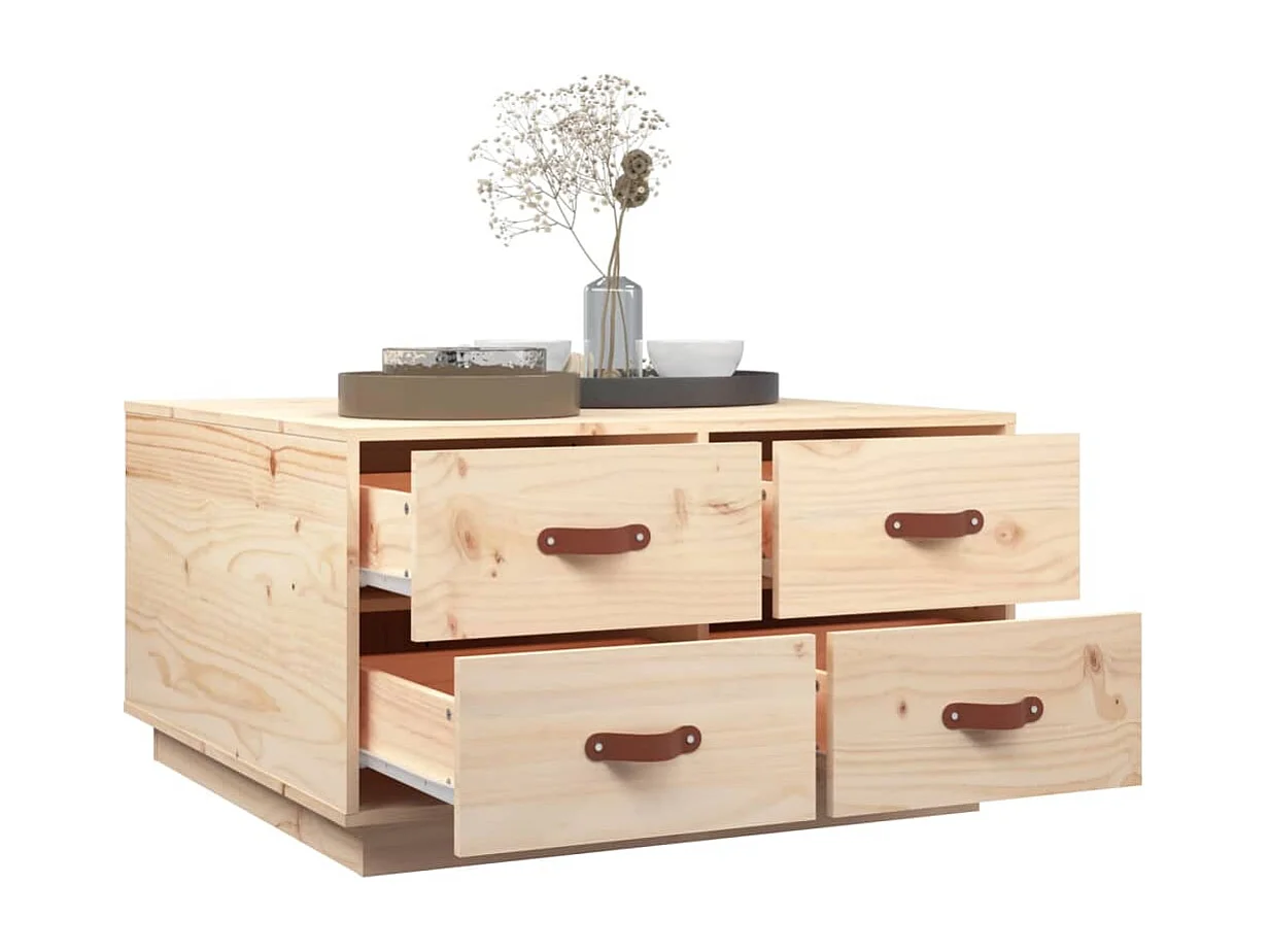 Couchtisch 80x80x45 cm Massivholz Kiefer