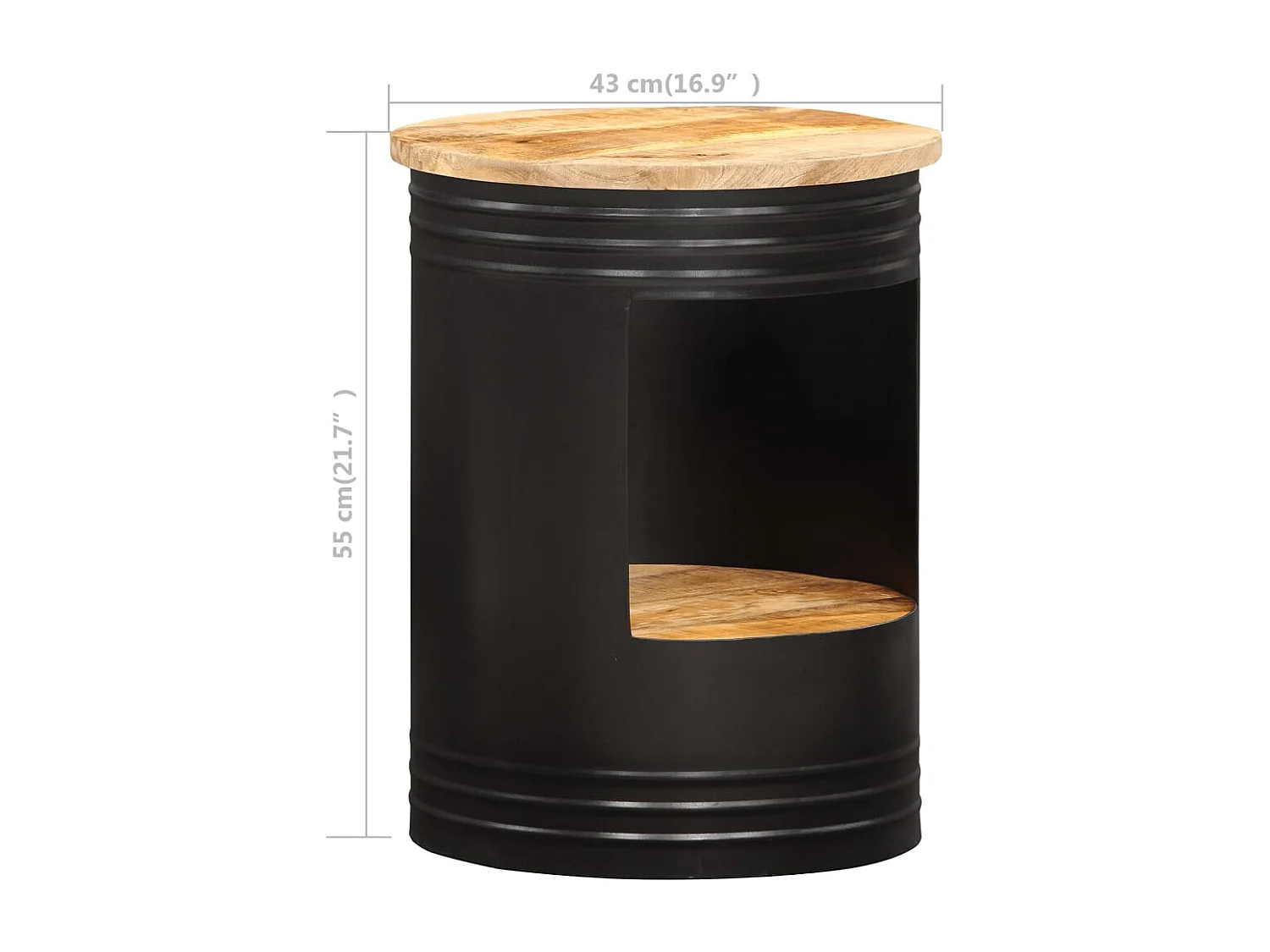 Table basse 43x55 cm bois de manguier solide