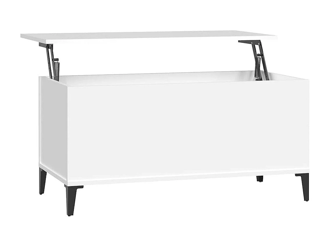 Table basse Blanc 90x44,5x45 cm Bois d'ingénierie