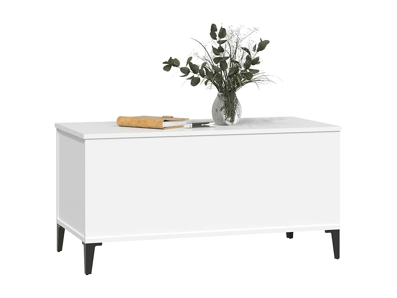 Table basse Blanc 90x44,5x45 cm Bois d'ingénierie