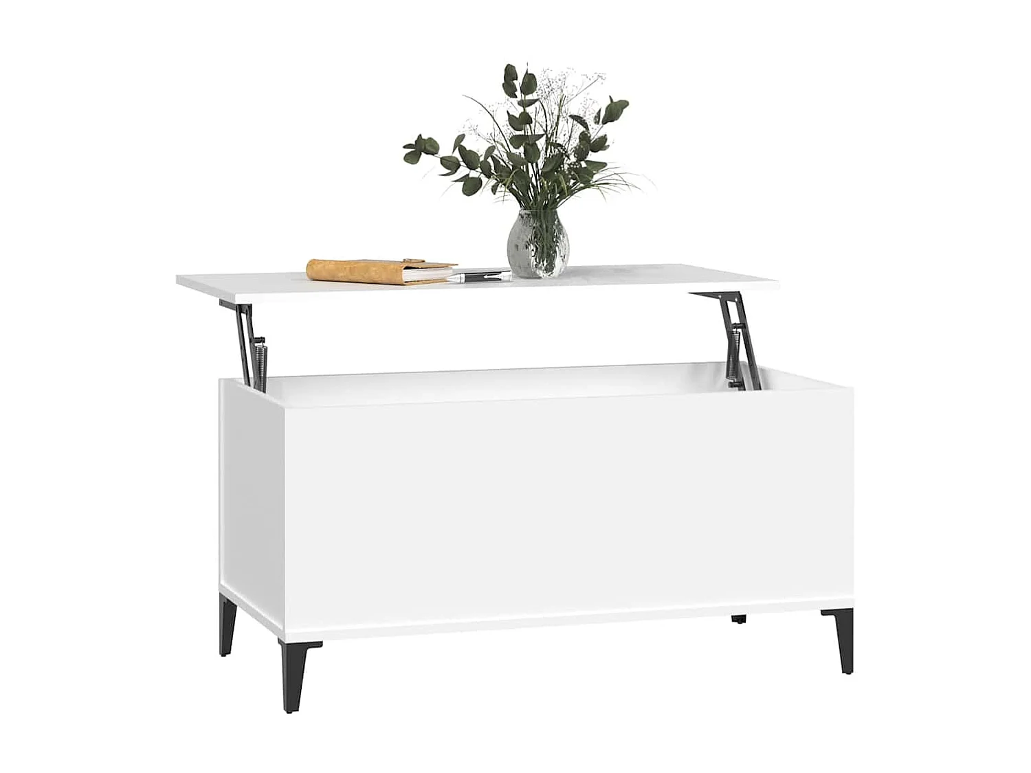 Table basse Blanc 90x44,5x45 cm Bois d'ingénierie