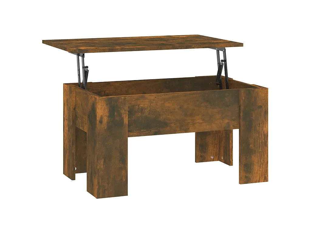 Table basse Chêne fumé 79x49x41 cm Bois d'ingénierie