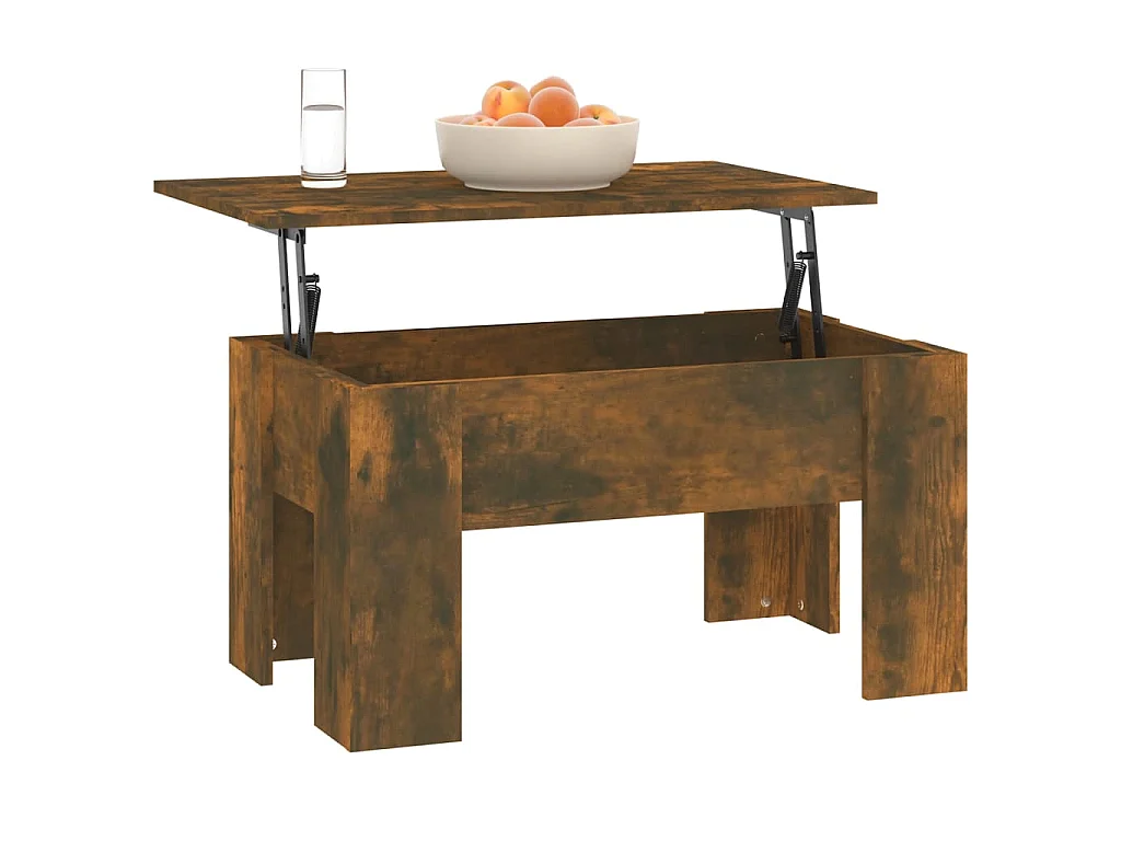 Table basse Chêne fumé 79x49x41 cm Bois d'ingénierie