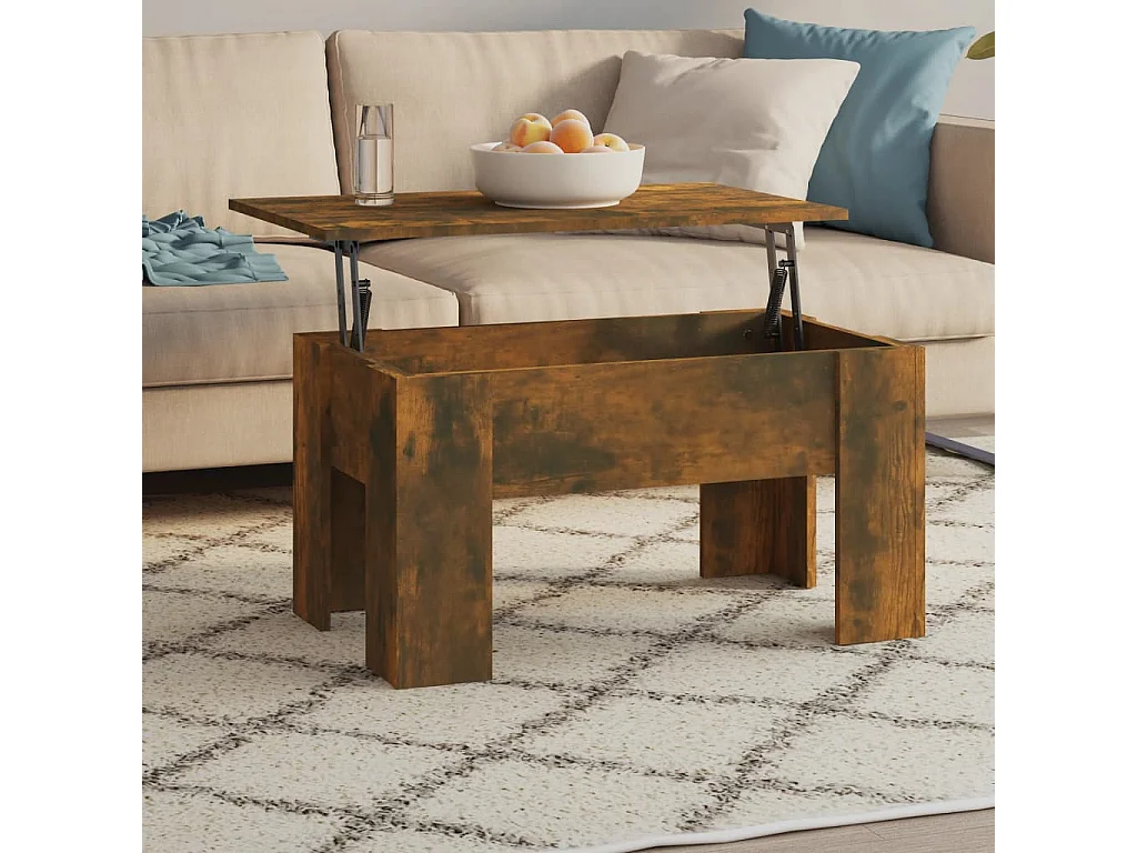 Table basse Chêne fumé 79x49x41 cm Bois d'ingénierie
