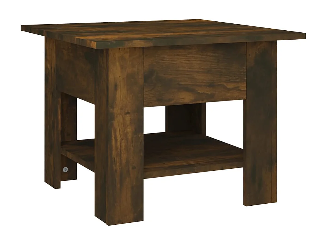 Table basse chêne fumé 55x55x42 cm bois d'ingénierie