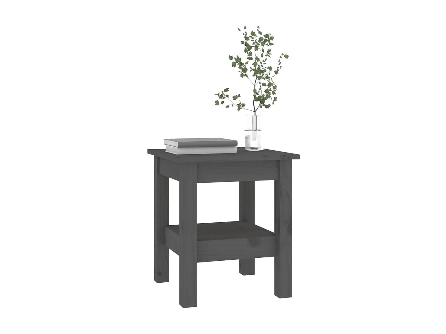 Table basse Gris 35x35x40 cm Bois massif de pin