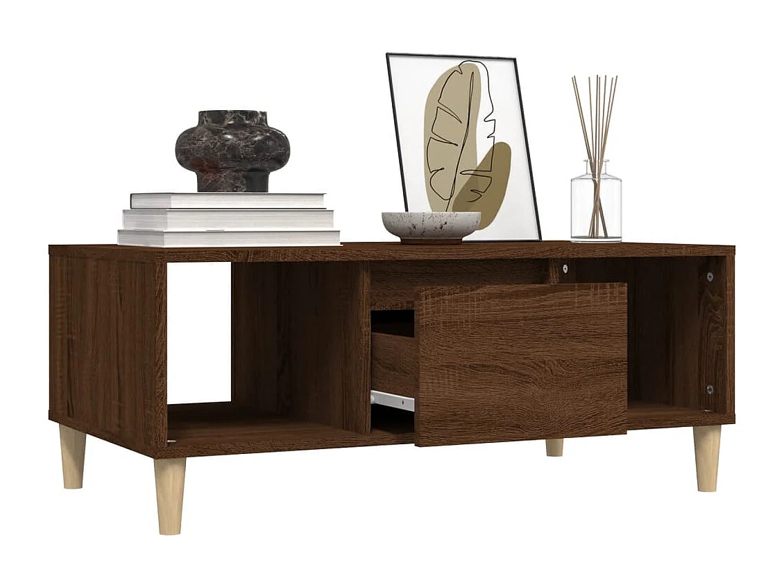 Tavolino da Salotto Rovere Marrone 90x50x36,5 cm in Multistrato