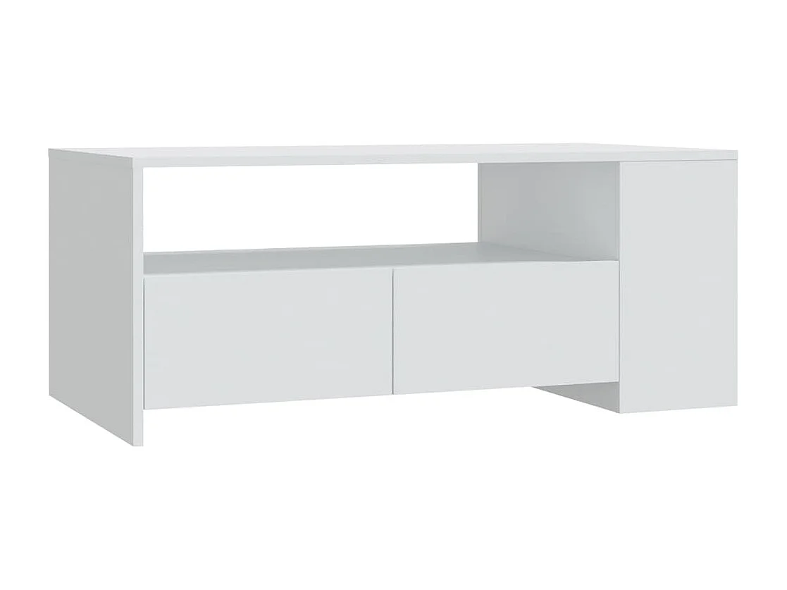 Table basse blanc 102x55x42 cm bois d'ingénierie
