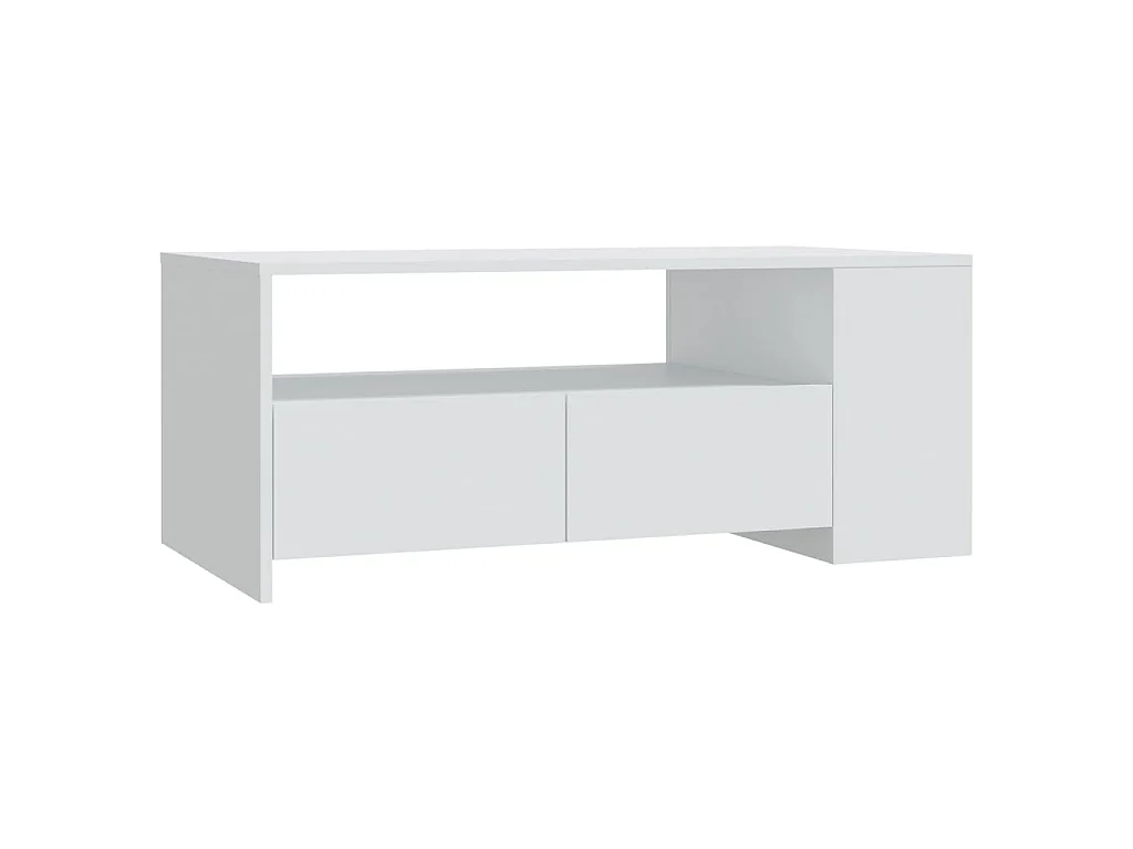 Table basse blanc 102x55x42 cm bois d'ingénierie