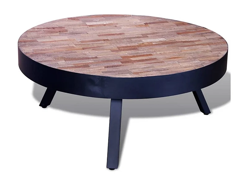 Salontafel rond gerecycled teakhout