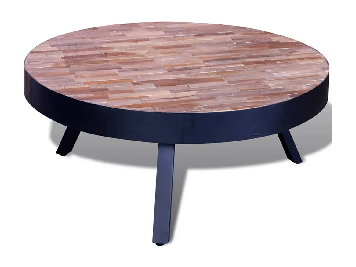 Table basse ronde Bois de teck recyclé