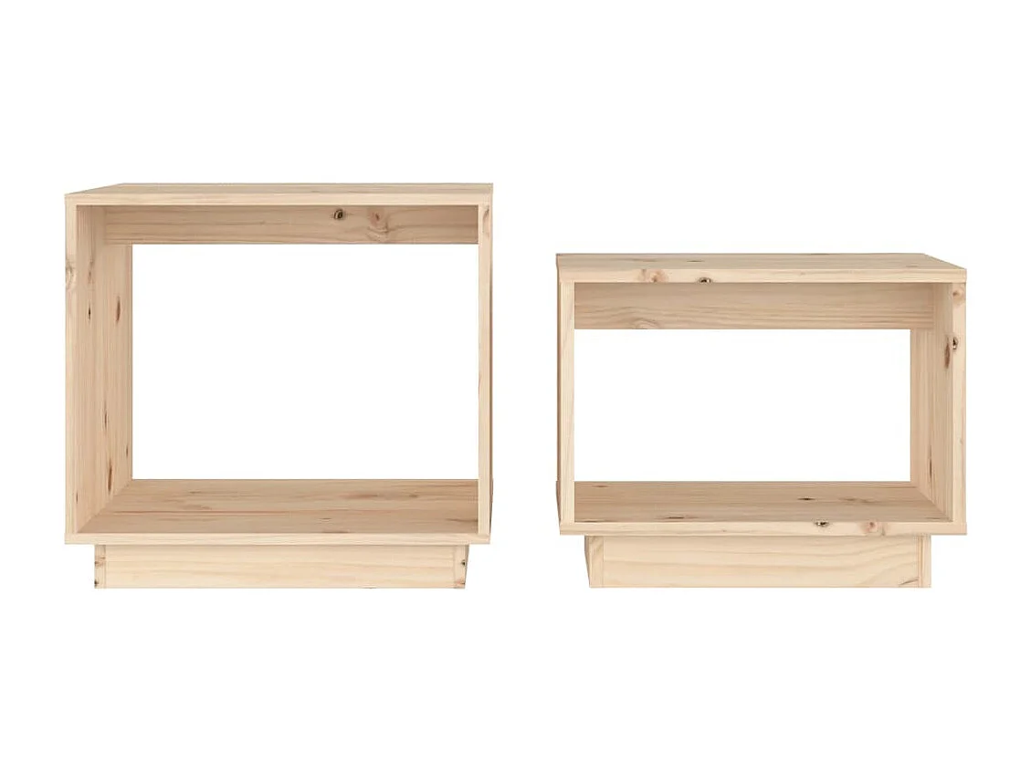 Tables basses gigognes 2 pcs Bois de pin massif
