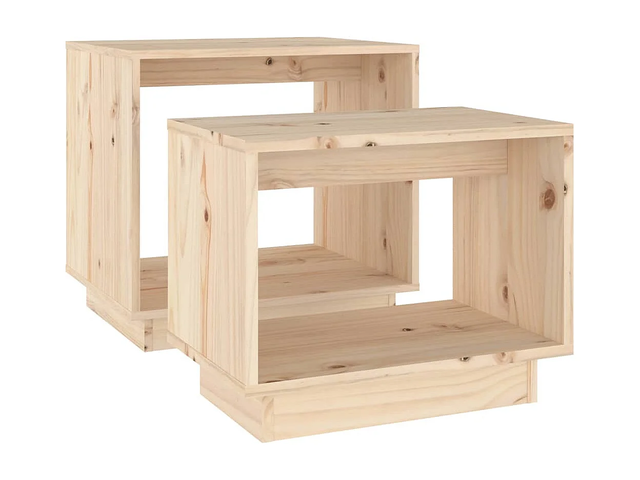 Tables basses gigognes 2 pcs Bois de pin massif
