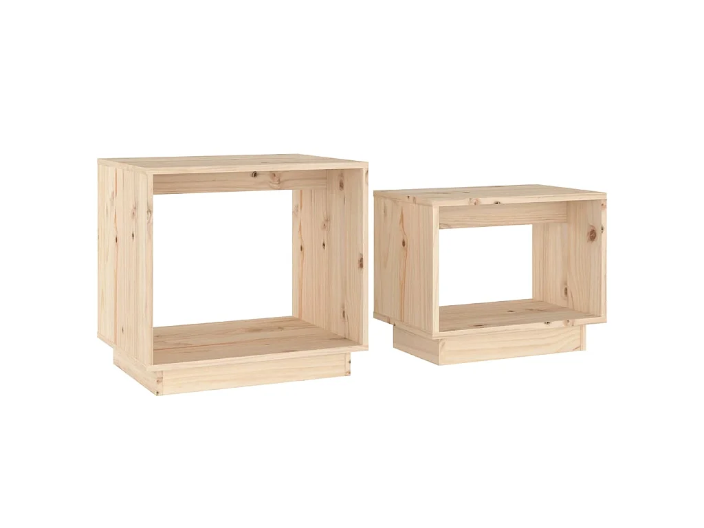 Tables basses gigognes 2 pcs Bois de pin massif
