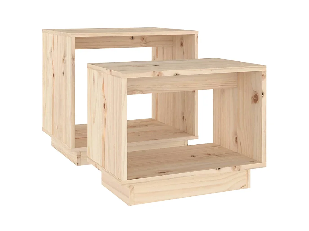 Tables basses gigognes 2 pcs Bois de pin massif