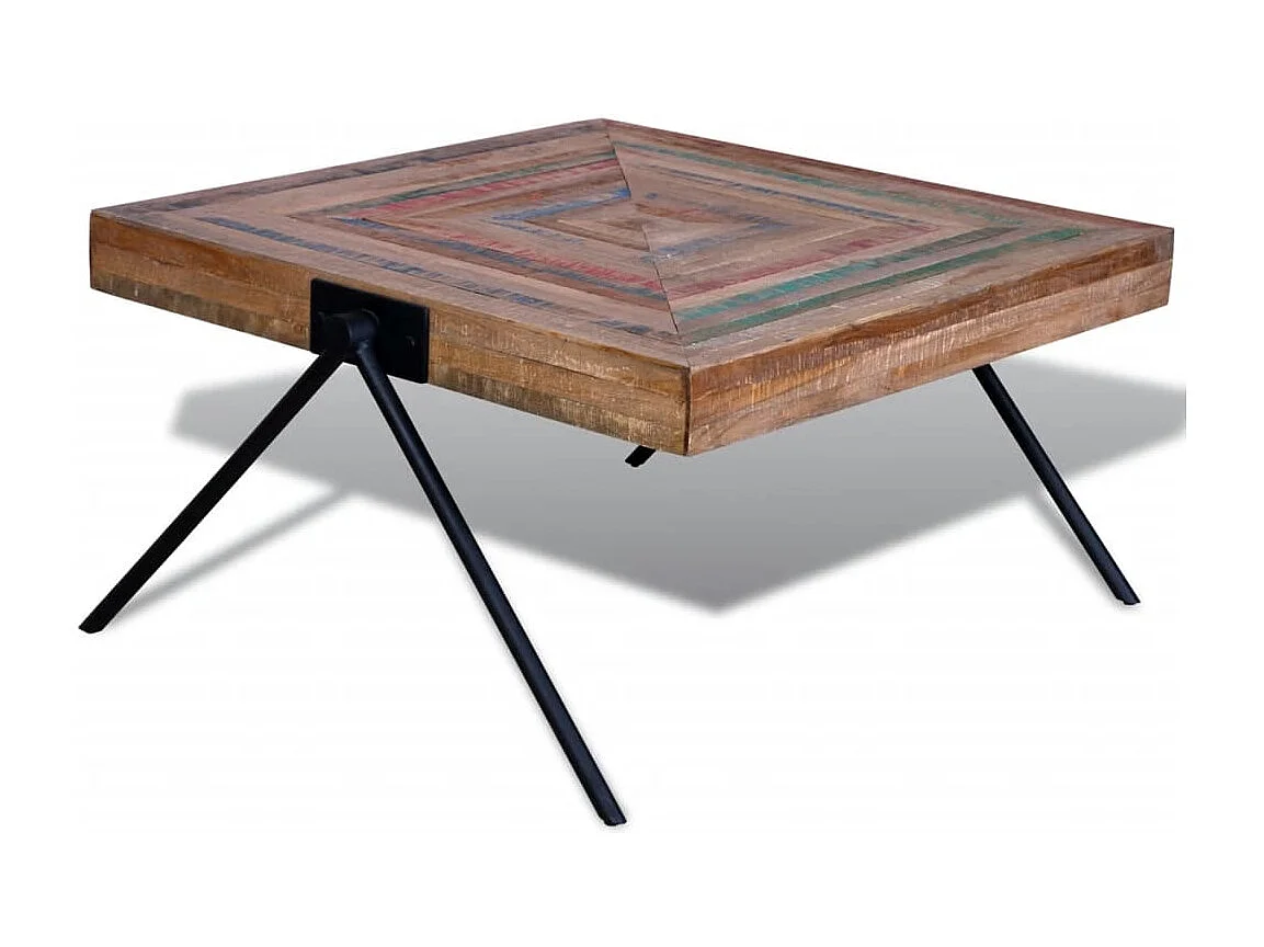 Table basse avec pieds en V Bois de teck recyclé