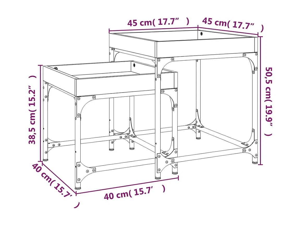 Beistelltische 2 Stk. Schwarz Holzwerkstoff