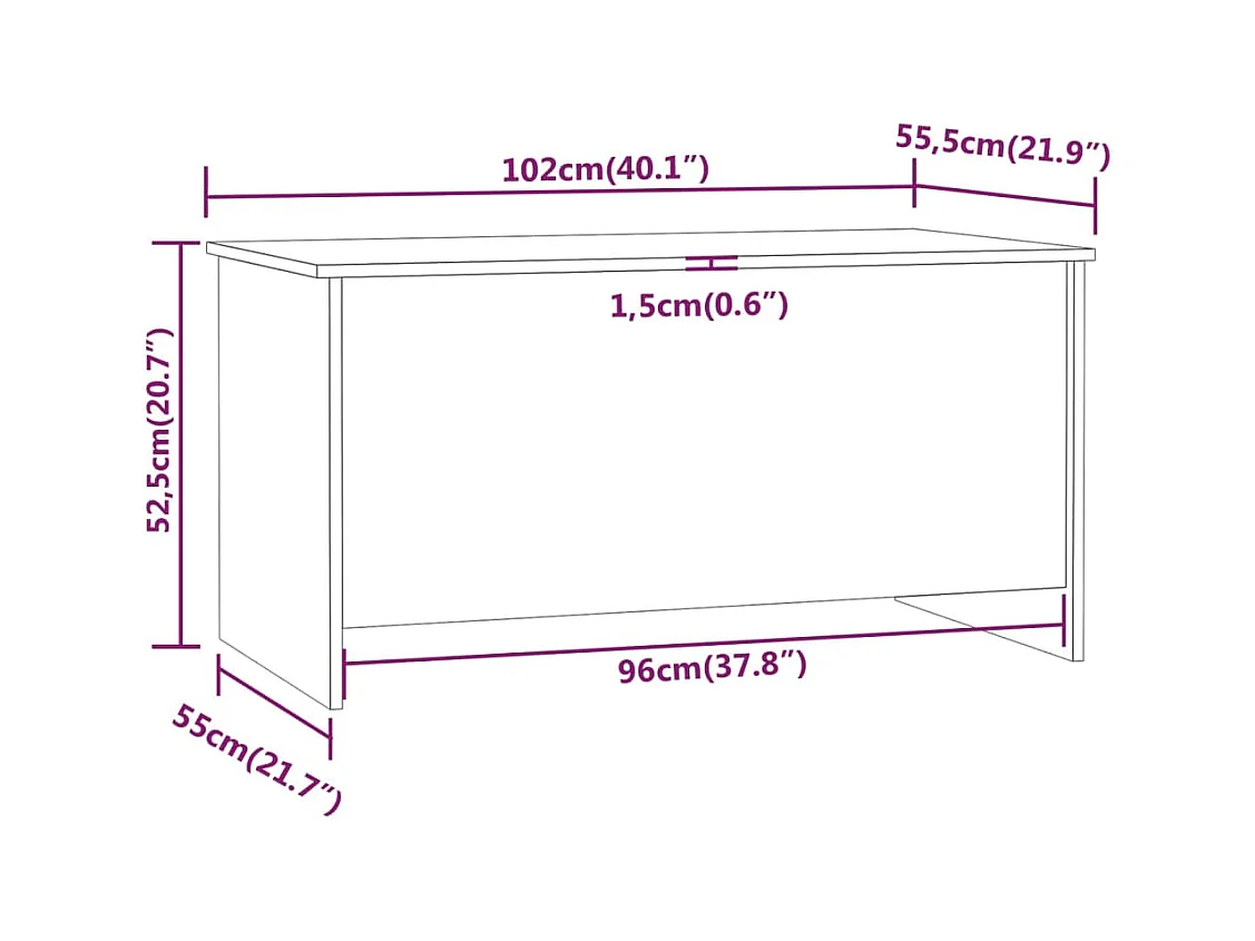 Couchtisch Betongrau 102x55,5x52,5 cm Holzwerkstoff