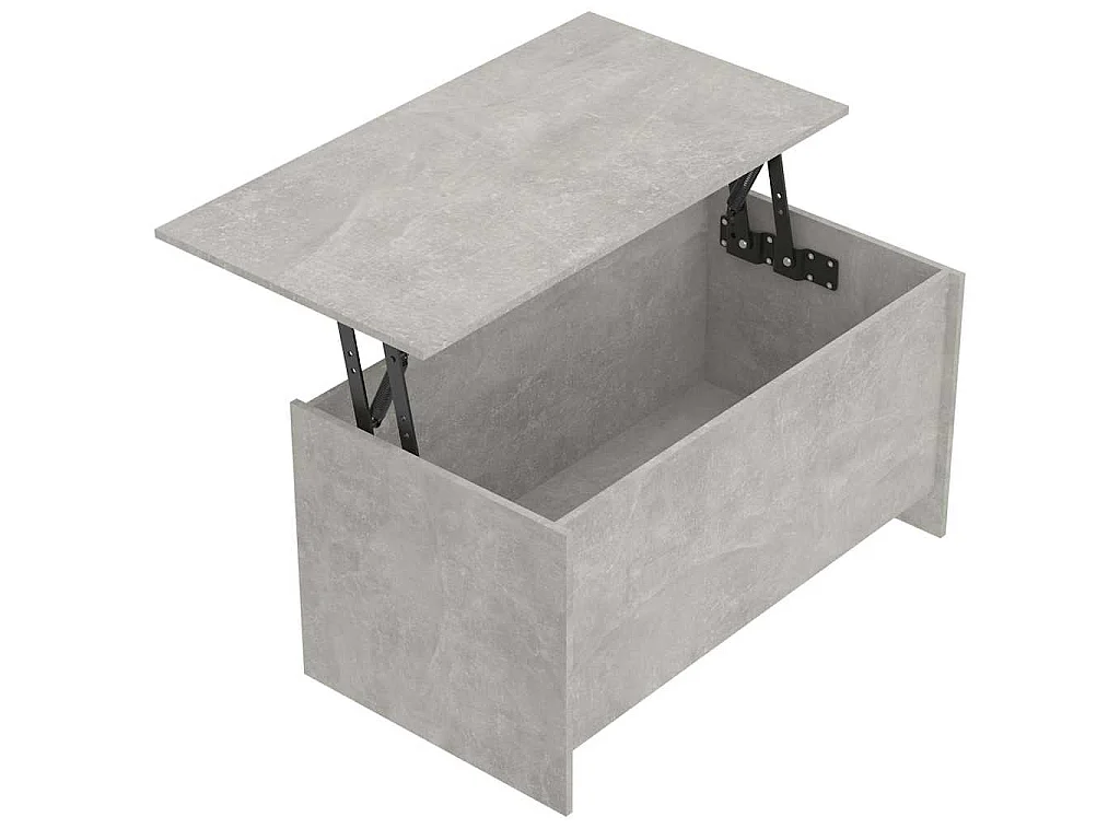 Table basse gris béton 102x55,5x52,5 cm bois d'ingénierie
