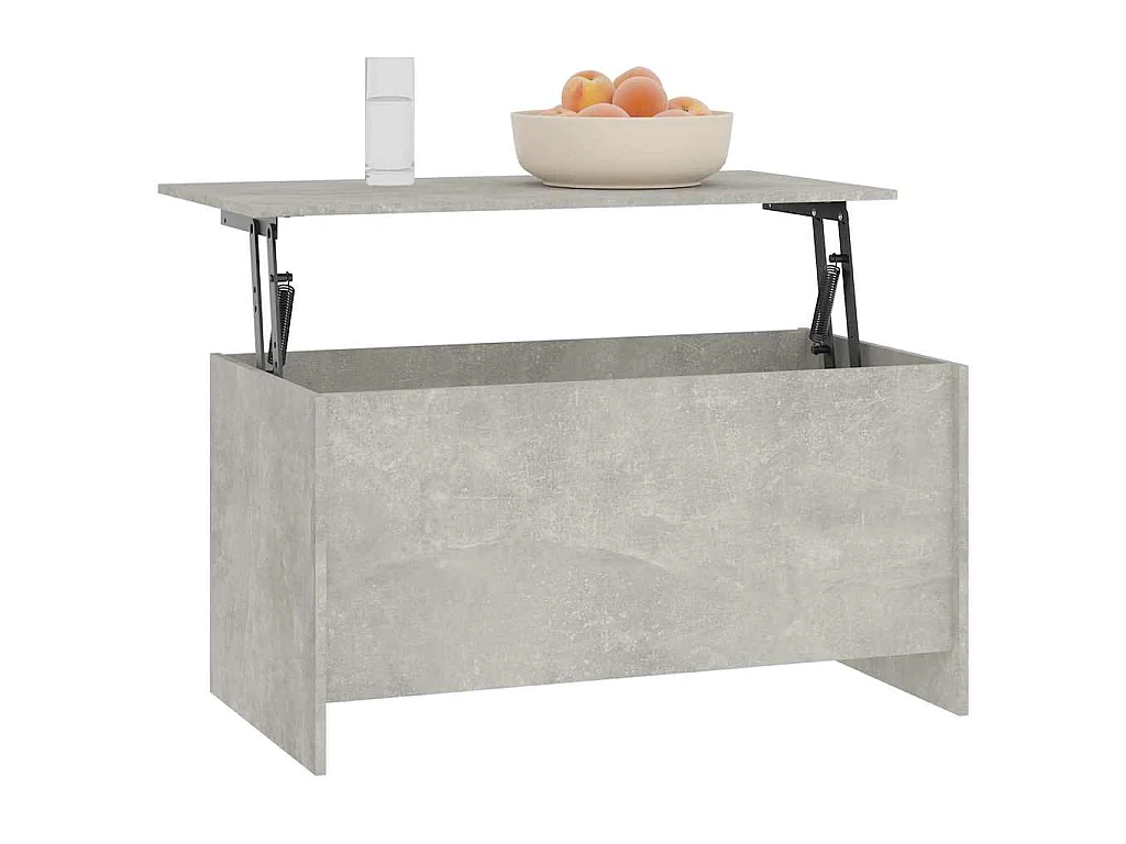 Table basse gris béton 102x55,5x52,5 cm bois d'ingénierie