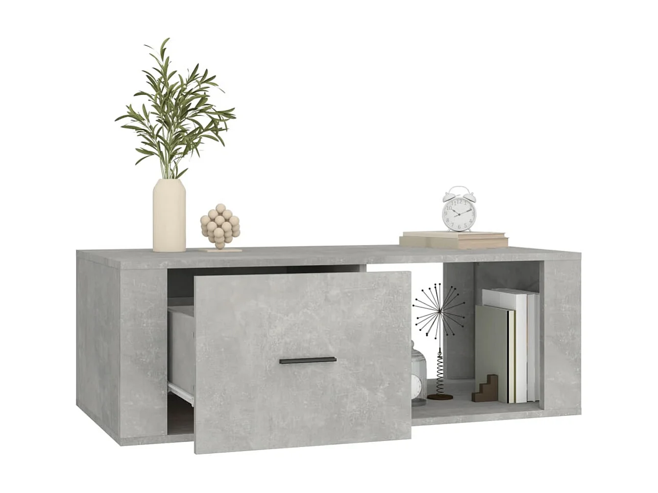 Salontafel 100x50,5x35 cm bewerkt hout betongrijs