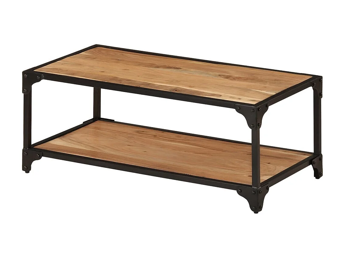 Tavolino da Salotto 90x45x35 cm in Legno Massello di Acacia
