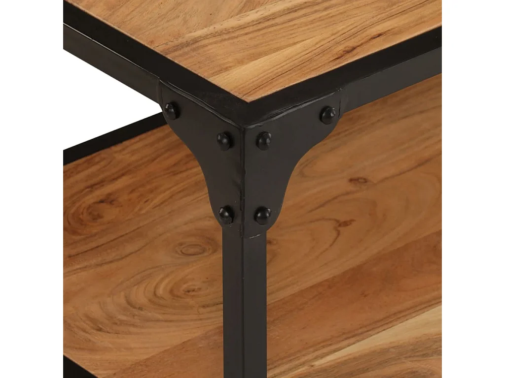 Tavolino da Salotto 90x45x35 cm in Legno Massello di Acacia