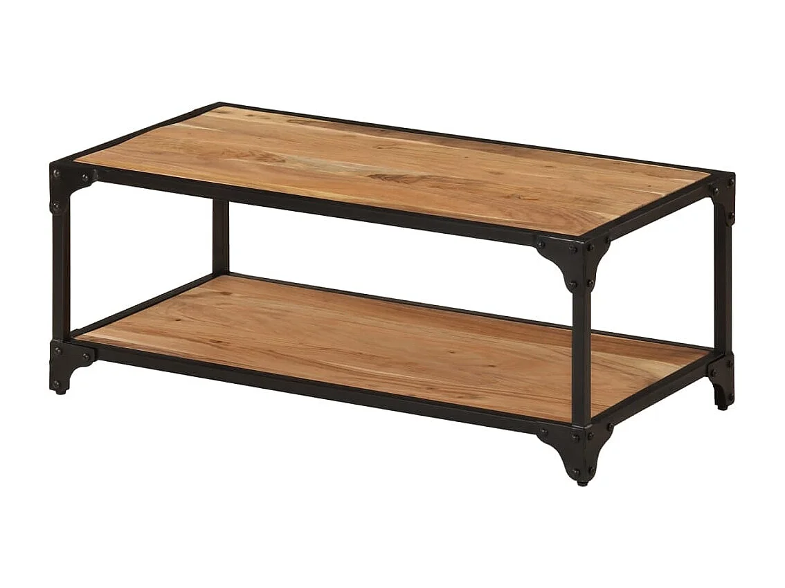 Tavolino da Salotto 90x45x35 cm in Legno Massello di Acacia