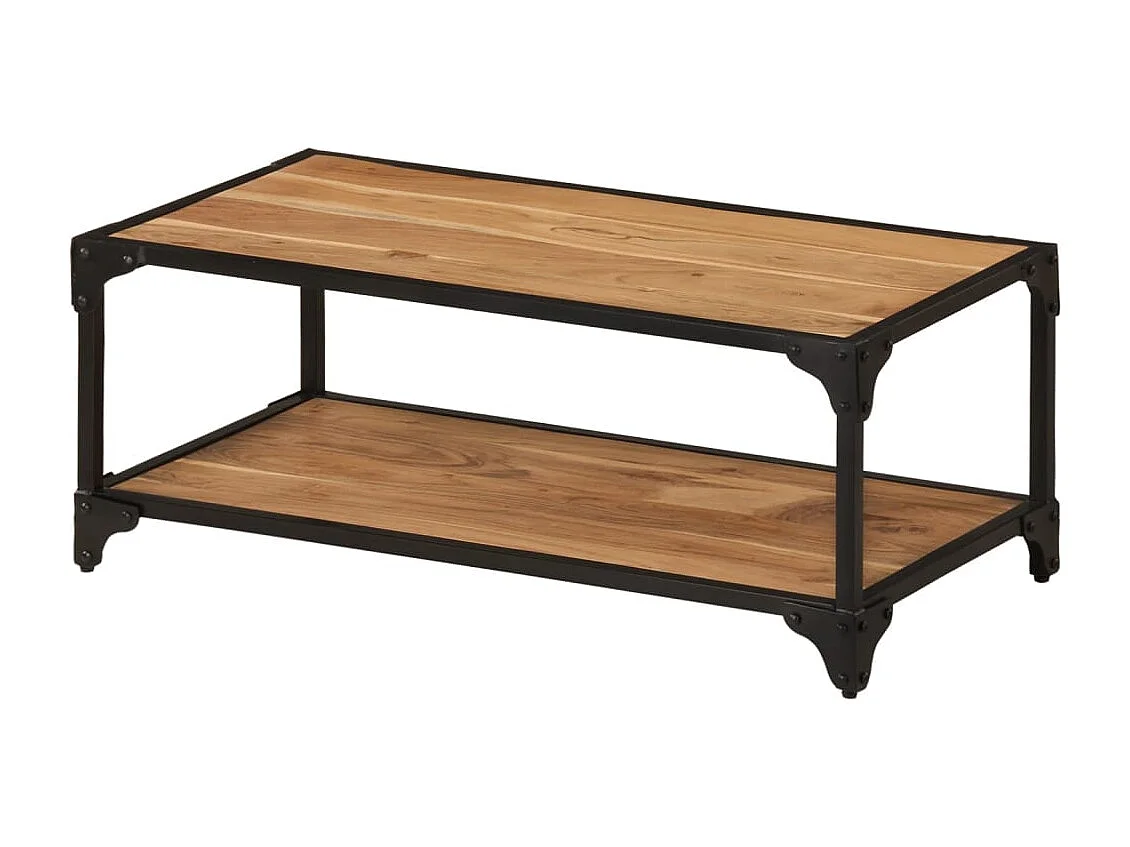 Tavolino da Salotto 90x45x35 cm in Legno Massello di Acacia
