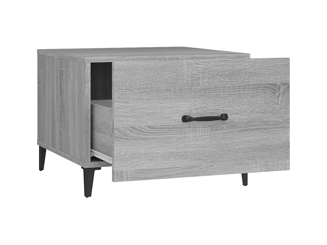 Tables basses avec pieds en métal 2 pcs Sonoma gris 50x50x40 cm