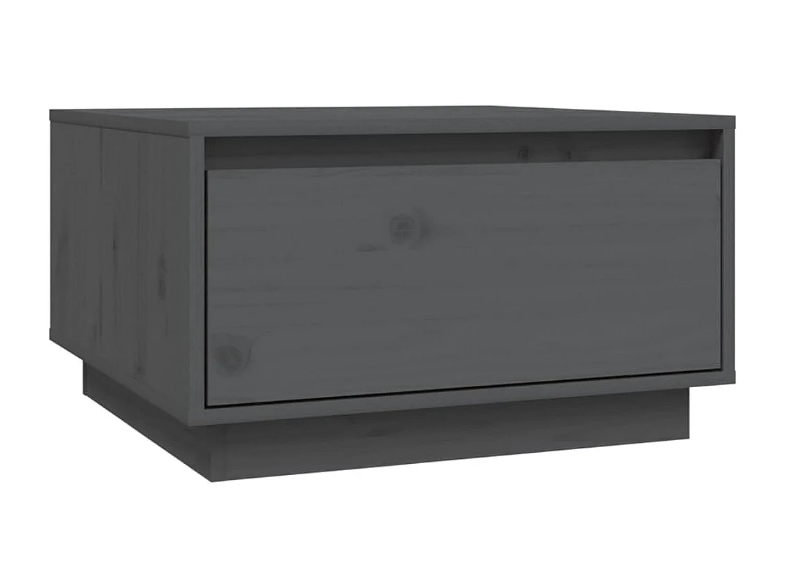 Mesa de centro de madera maciza de pino gris 55x56x32 cm