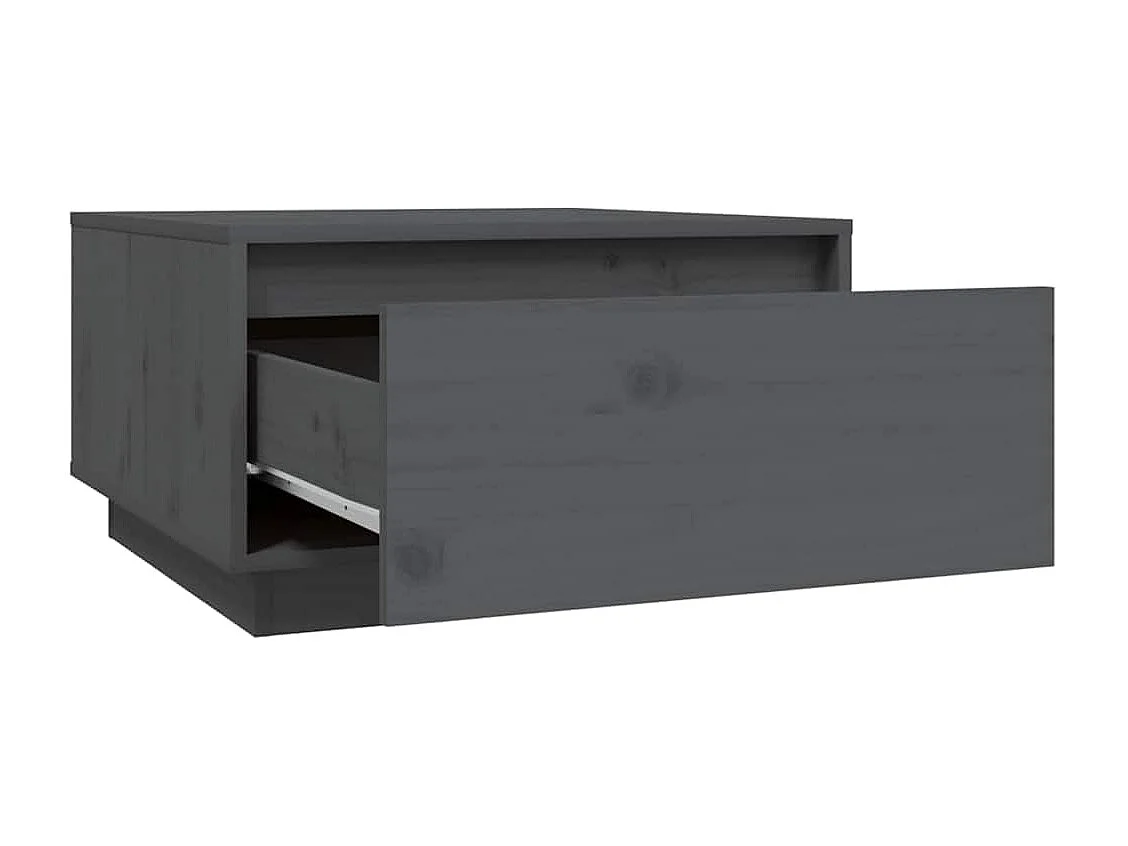 Table basse Gris 55x56x32 cm Bois massif de pin