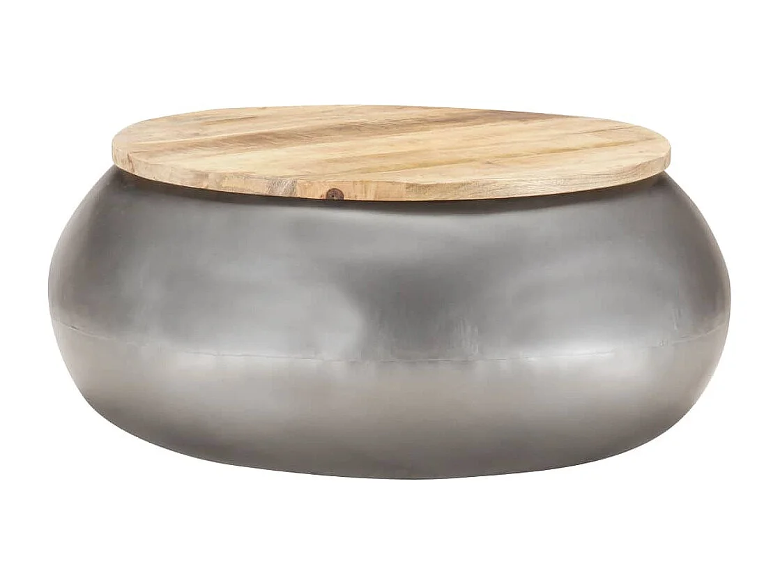 Table basse Gris 68x68x30 cm Bois de manguier solide