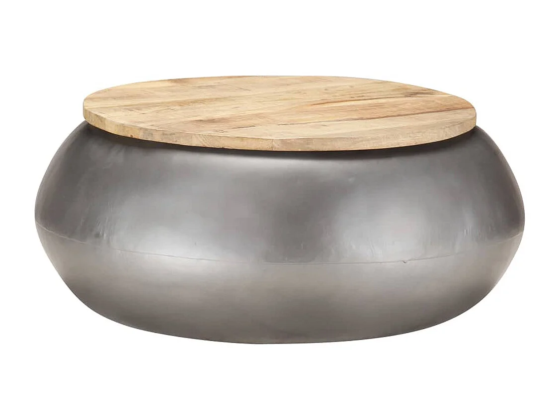 Table basse Gris 68x68x30 cm Bois de manguier solide