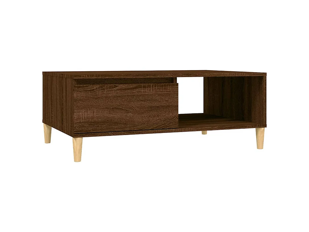 Table basse chêne marron 90x60x35 cm bois d'ingénierie