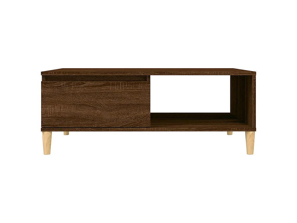 Table basse chêne marron 90x60x35 cm bois d'ingénierie