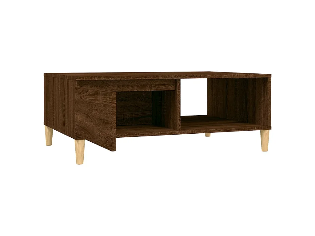 Table basse chêne marron 90x60x35 cm bois d'ingénierie