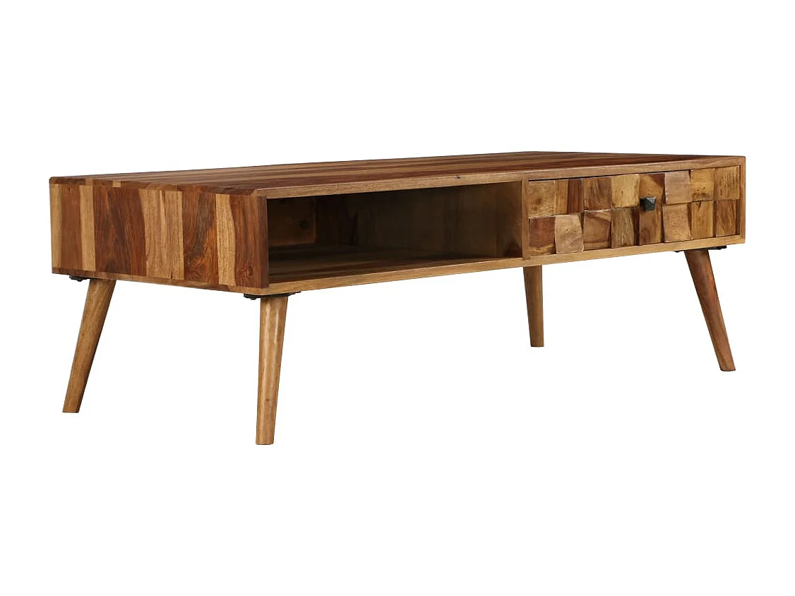 Mesa centro madeira acácia maciça c/ acabam. mel 110x50x37 cm