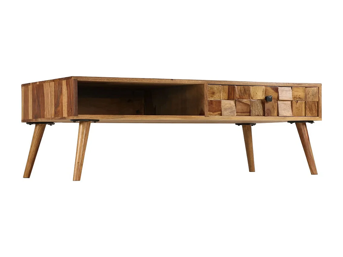 Mesa centro madeira acácia maciça c/ acabam. mel 110x50x37 cm