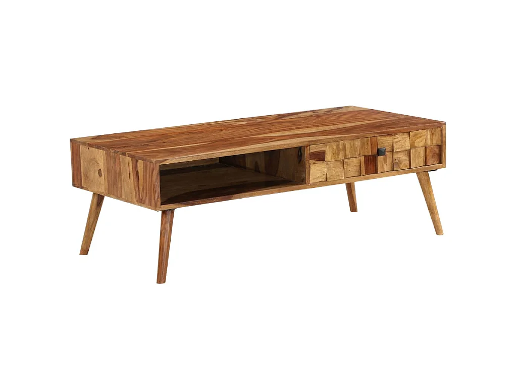 Table basse Bois massif avec finition miel 110x50x37 cm