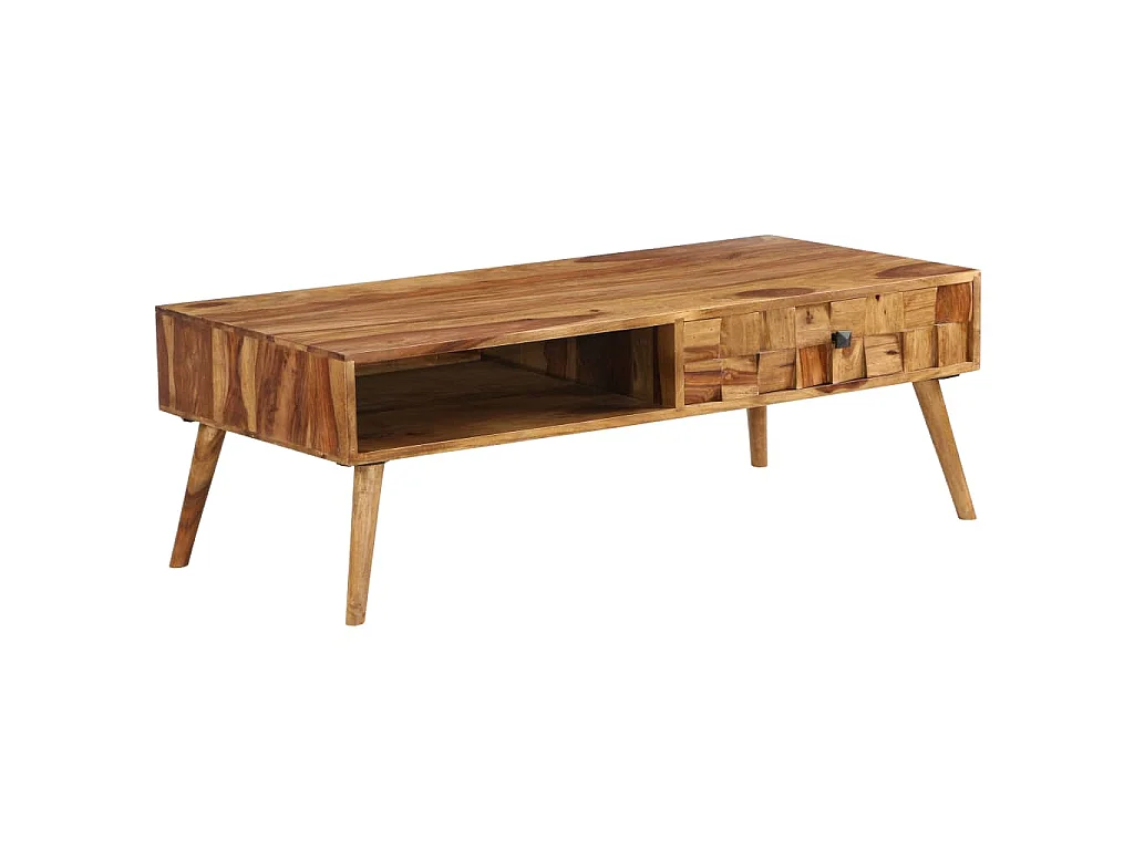 Table basse Bois massif avec finition miel 110x50x37 cm
