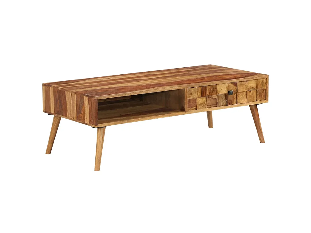 Table basse Bois massif avec finition miel 110x50x37 cm