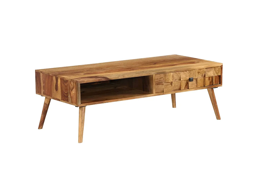 Table basse Bois massif avec finition miel 110x50x37 cm