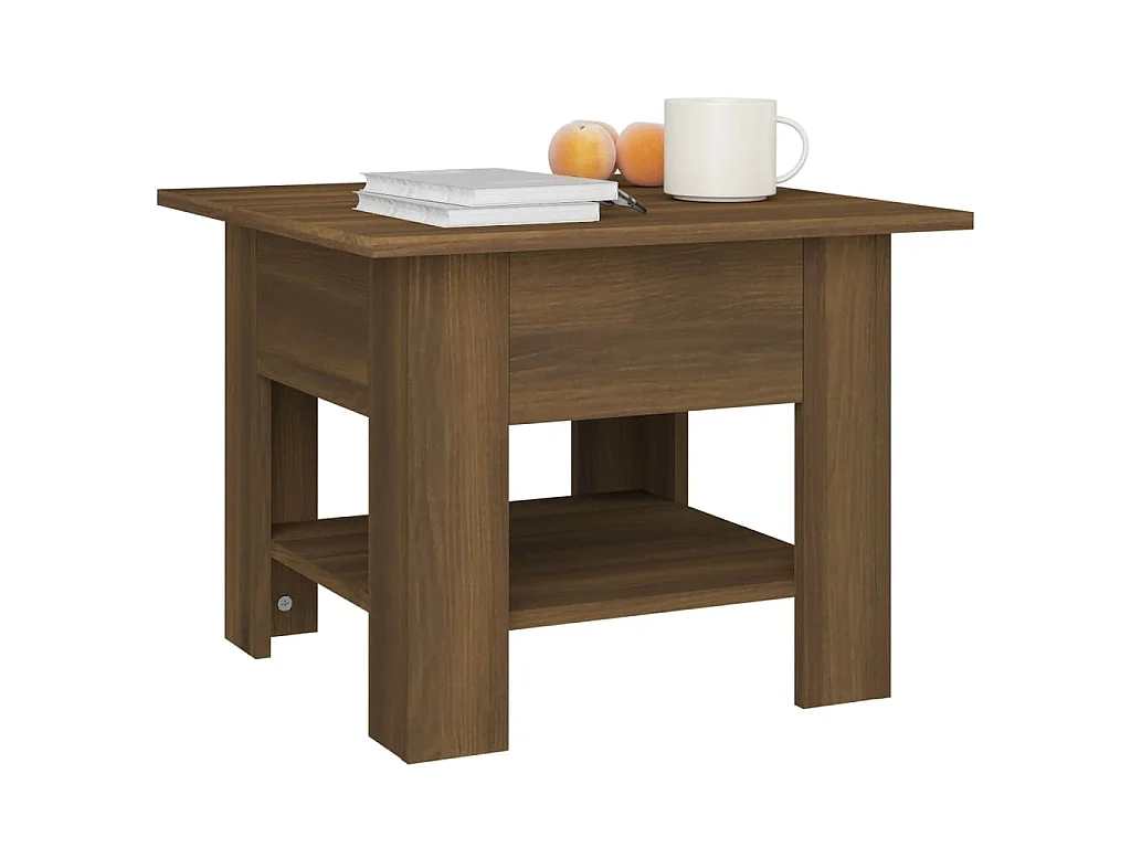 Tavolino da Salotto Rovere Marrone 55x55x42 cm in Truciolato