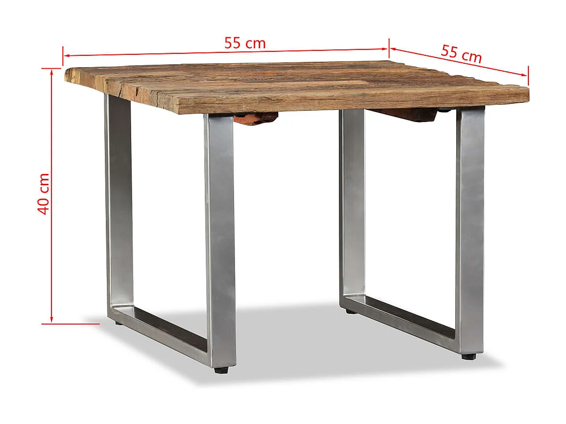 Salontafel 55x55x40 cm massief gerecycled hout